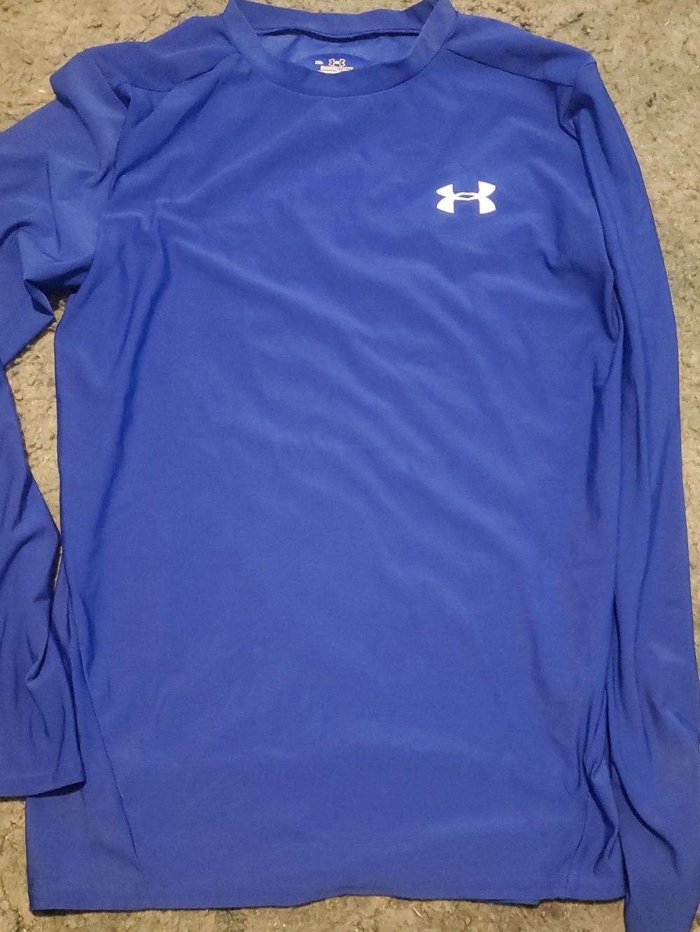 Under Armour Men's Long-Sleeve Heat Gear Royal Blue with White Logo